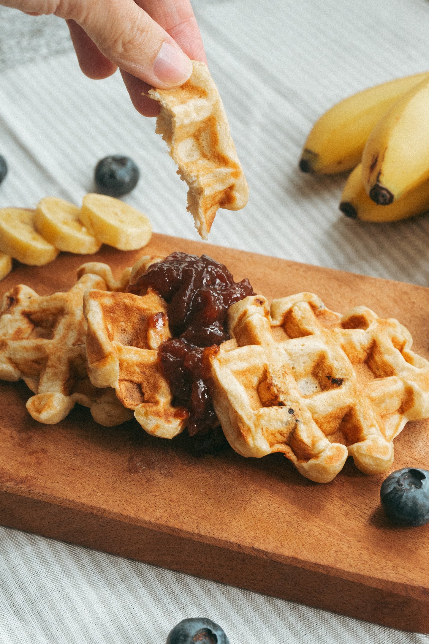 Banana Blueberry Waffles