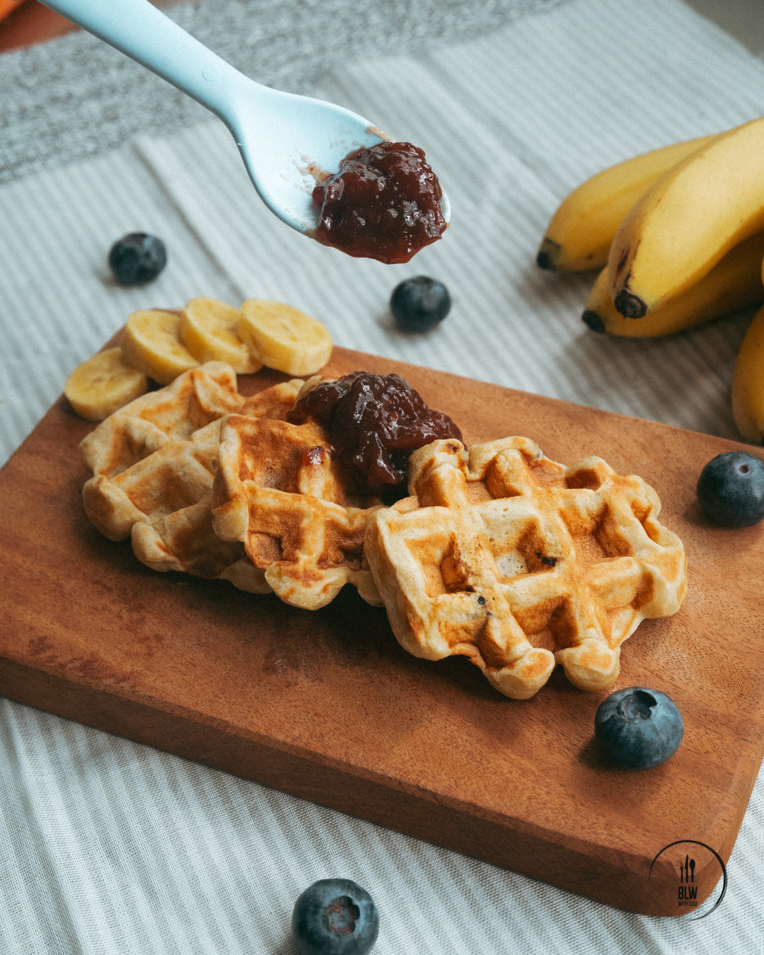 Banana Blueberry Waffles