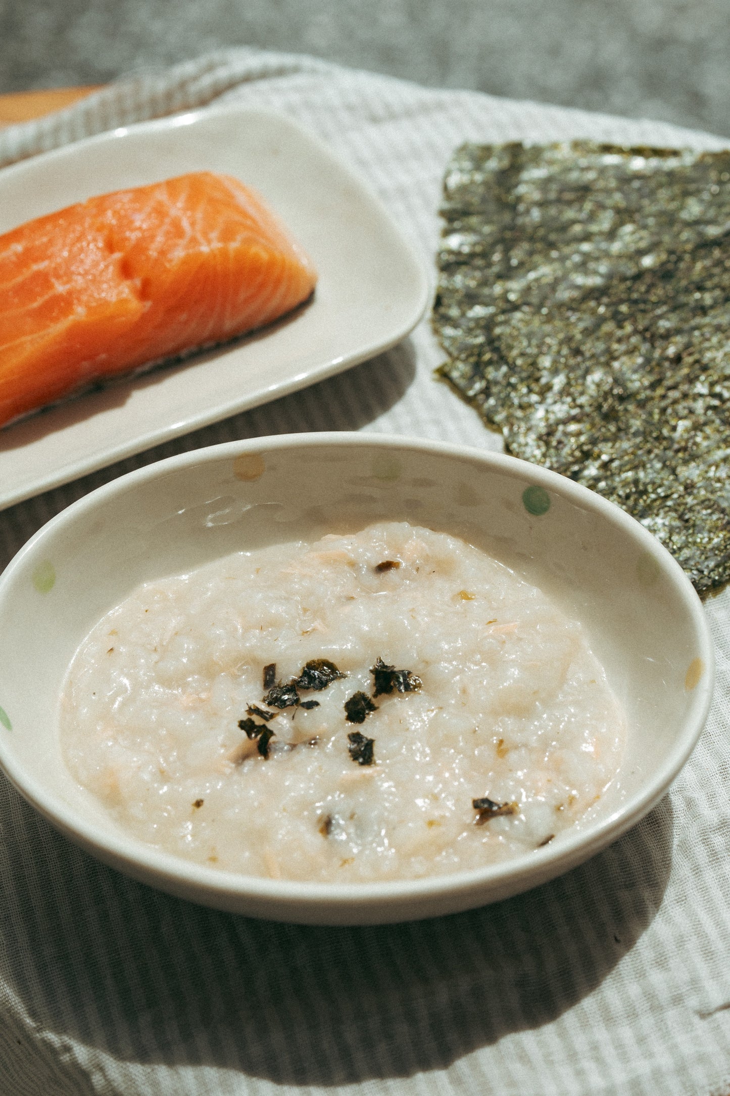 Korean Style Salmon Seaweed Porridge