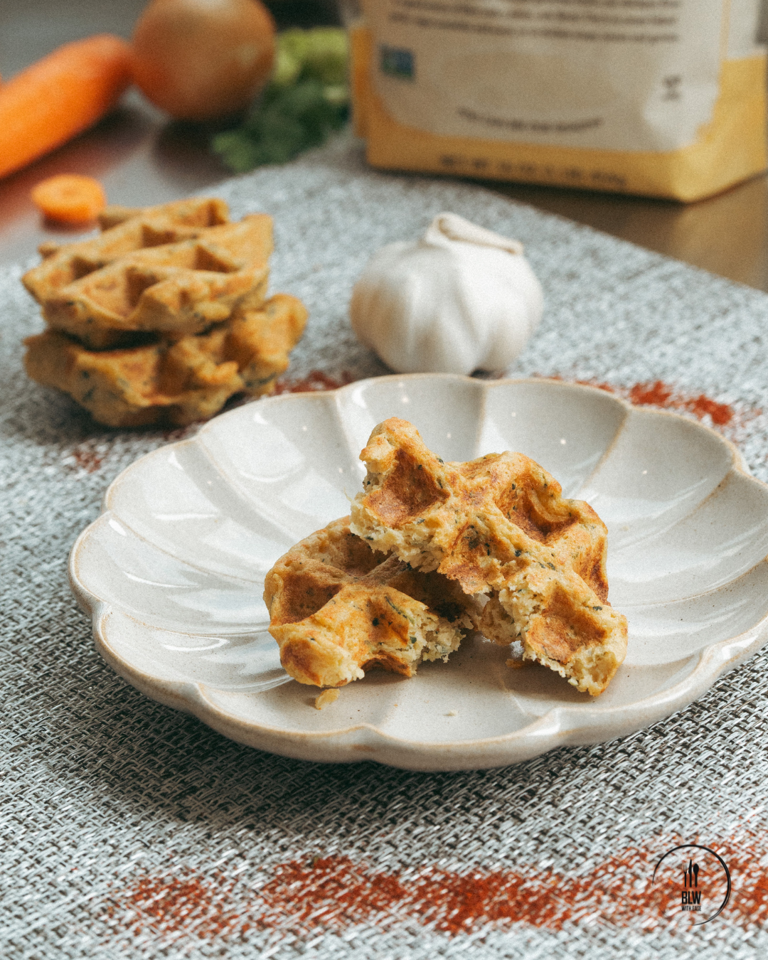 Zucchini Chickpea Waffles