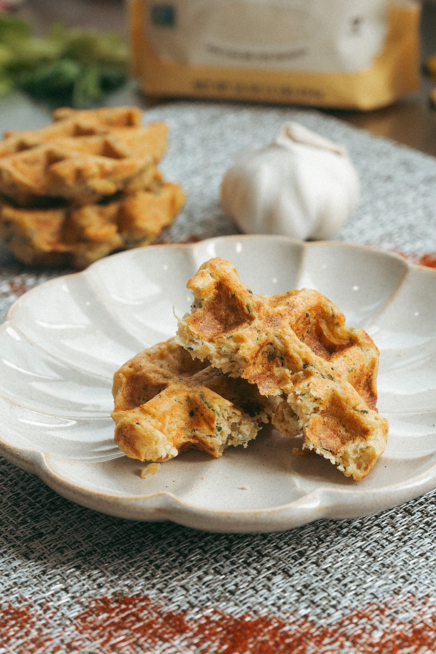 Zucchini Chickpea Waffles