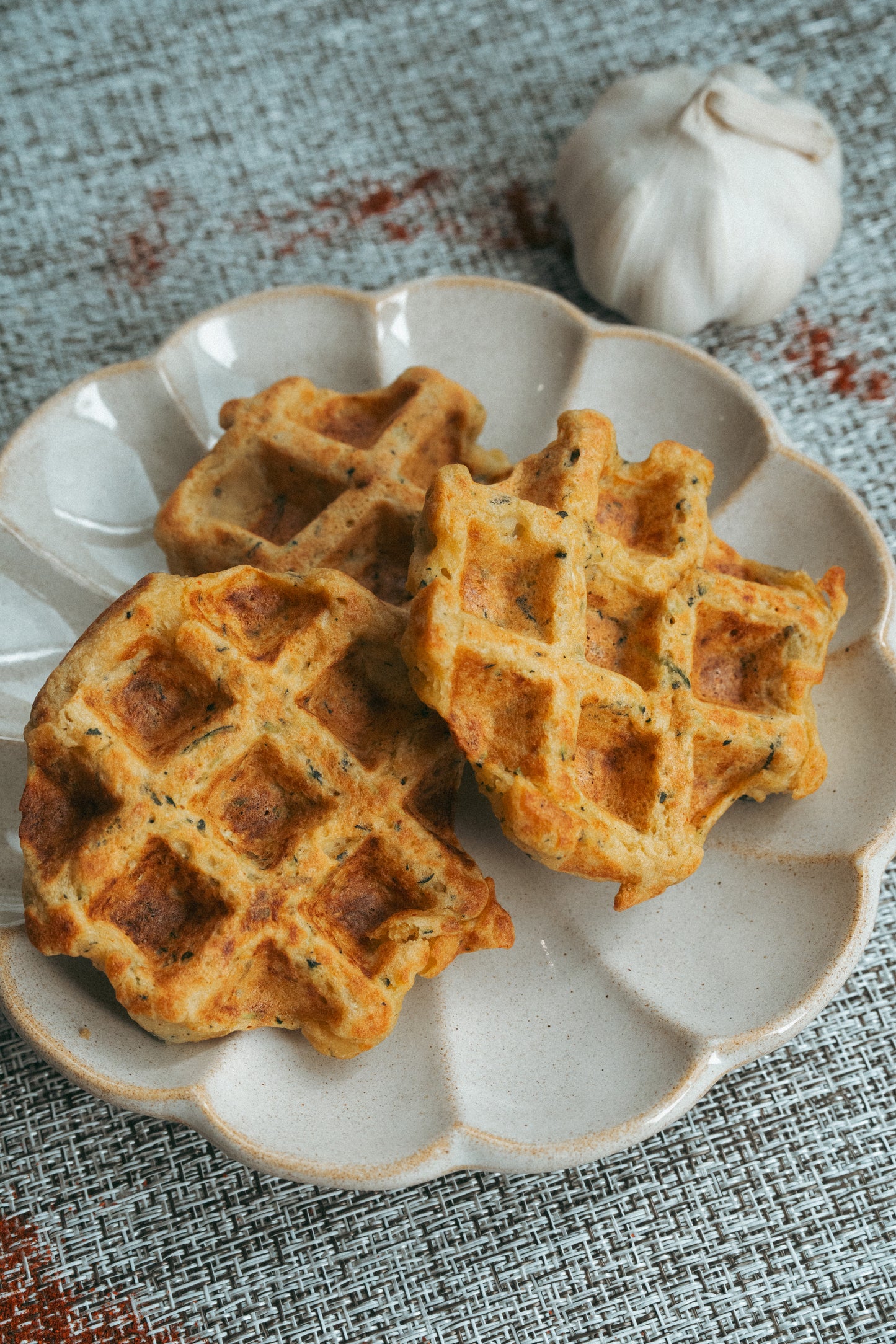 Zucchini Chickpea Waffles