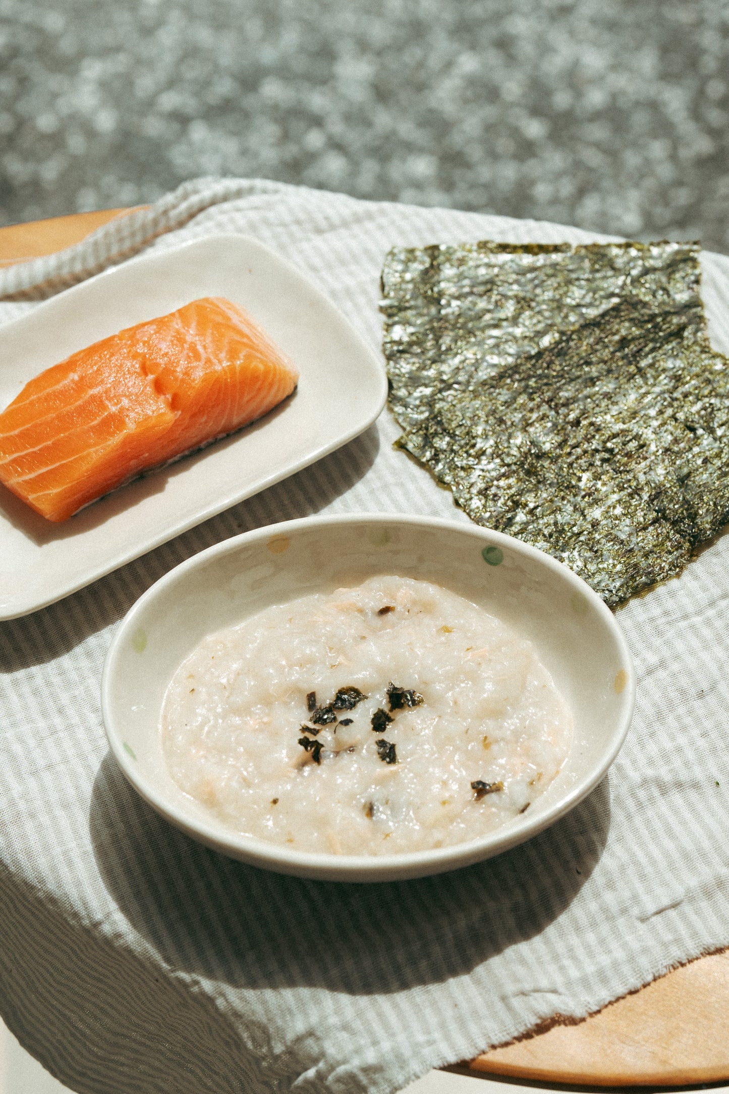 Korean Style Salmon Seaweed Porridge